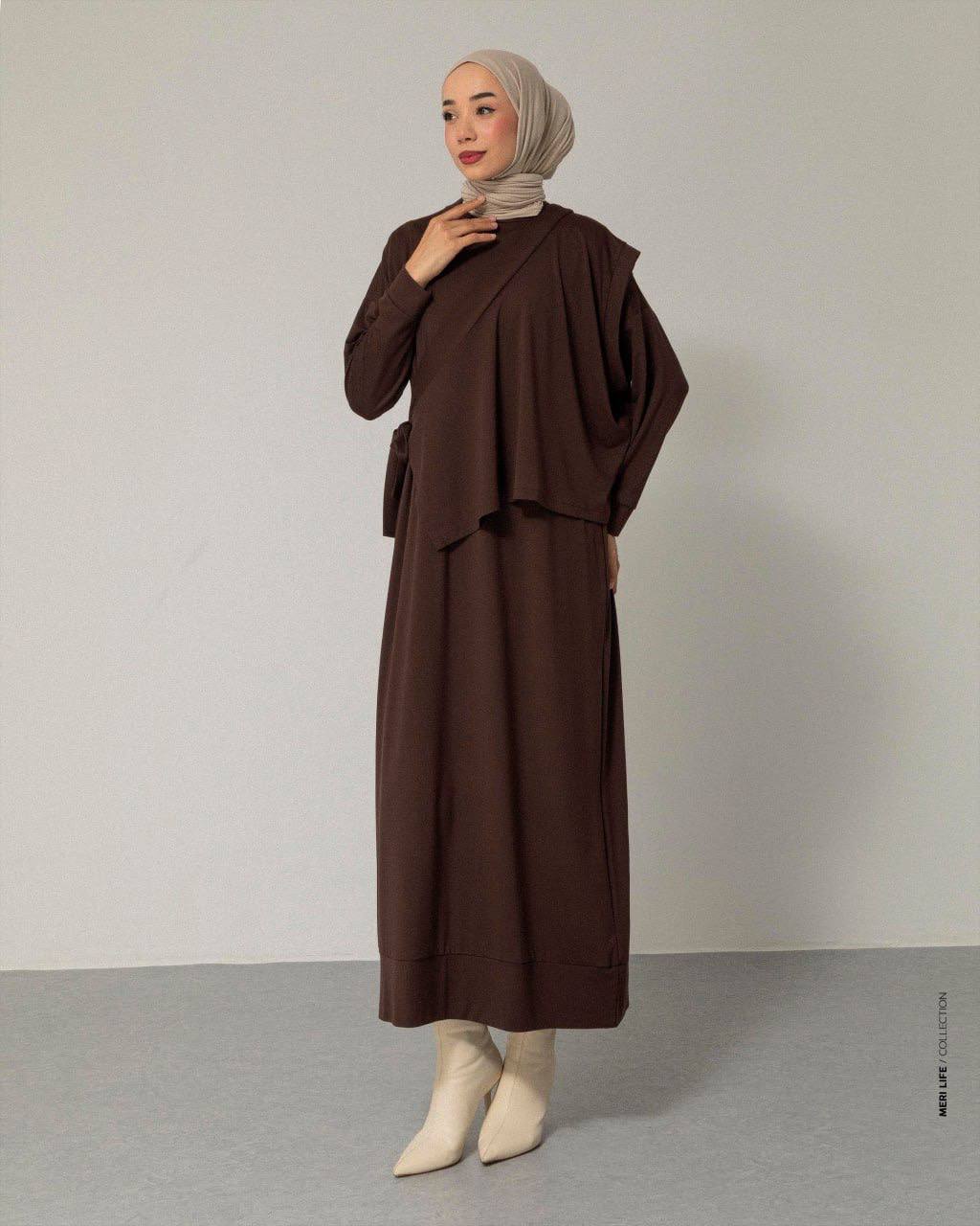 Nila Kleid in Braun
