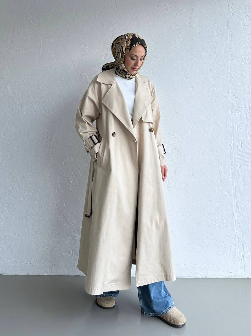 Oversize Stone Trenchcoat