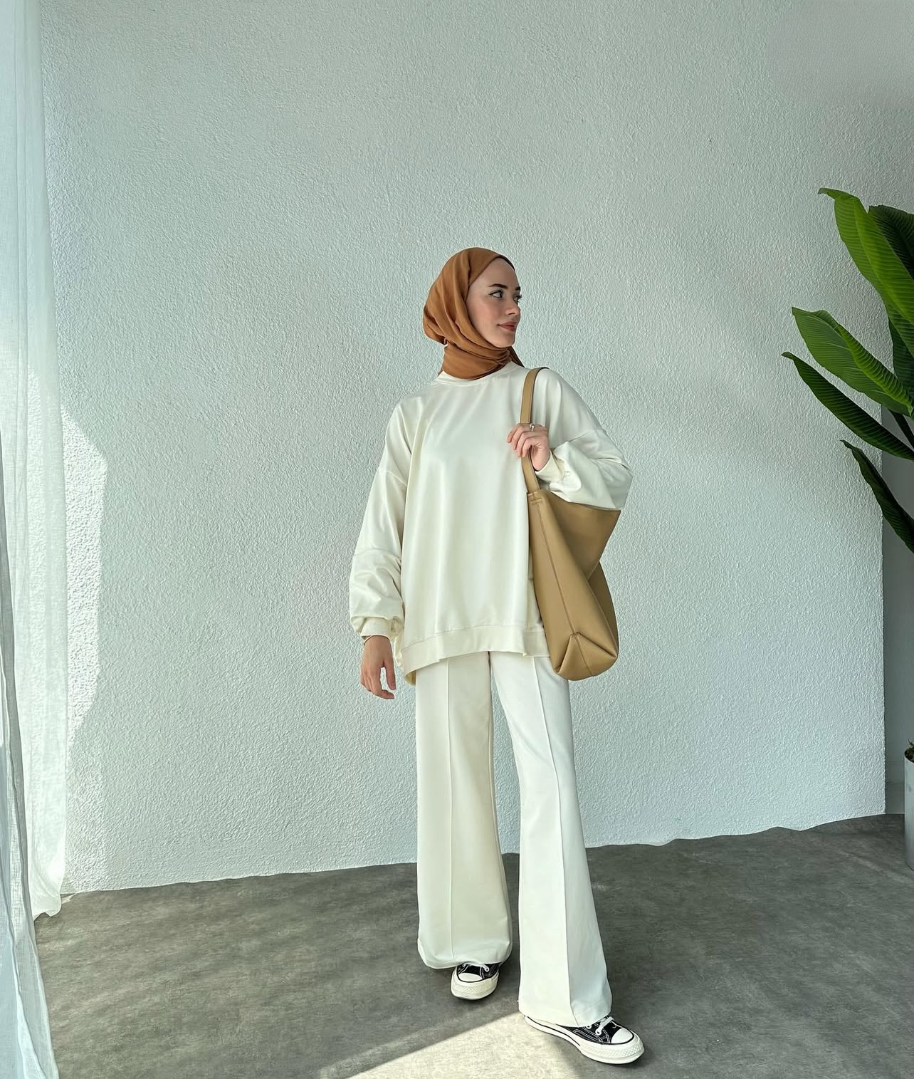 Casual Premium Zweiteiler in Creme