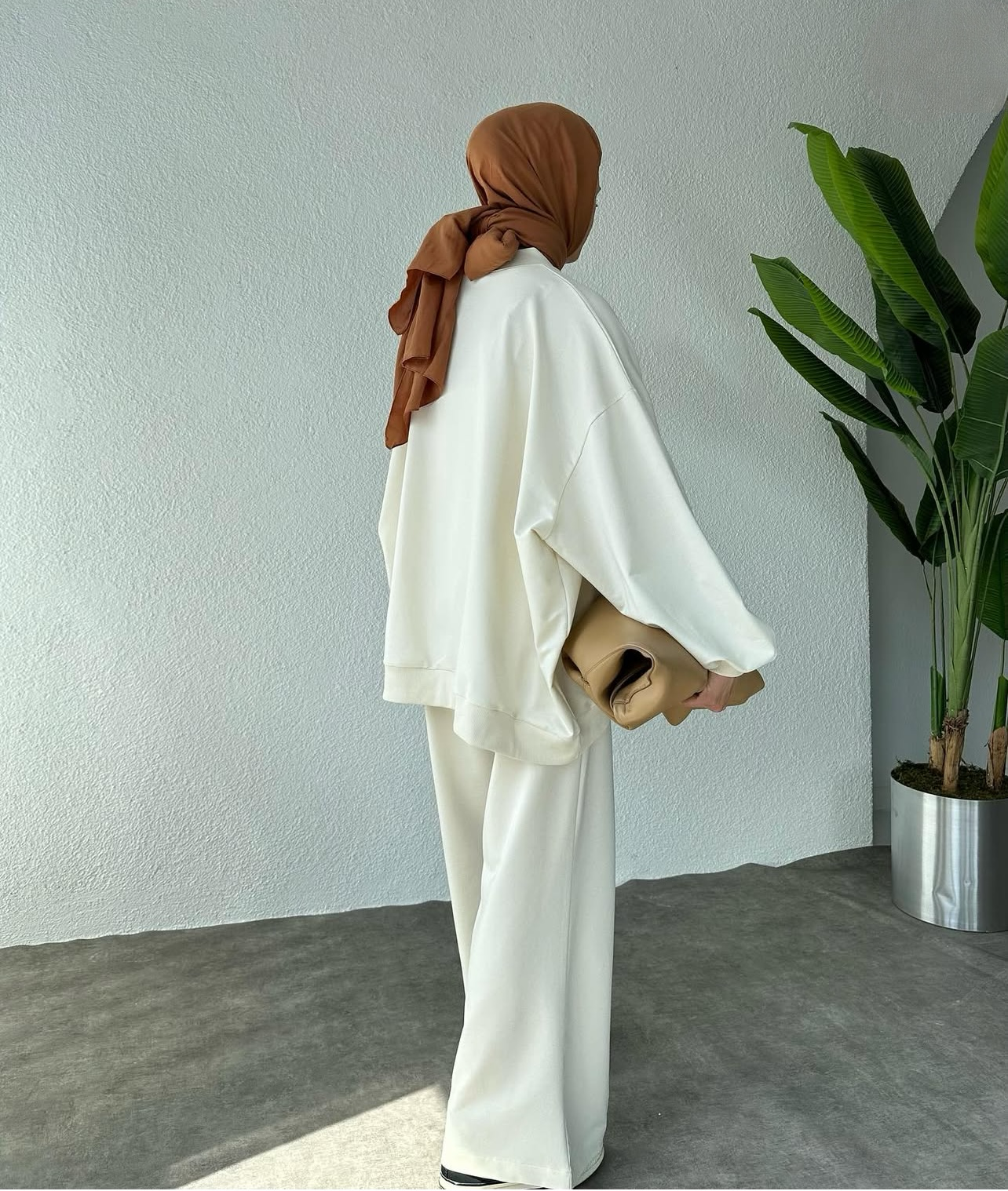 Casual Premium Zweiteiler in Creme