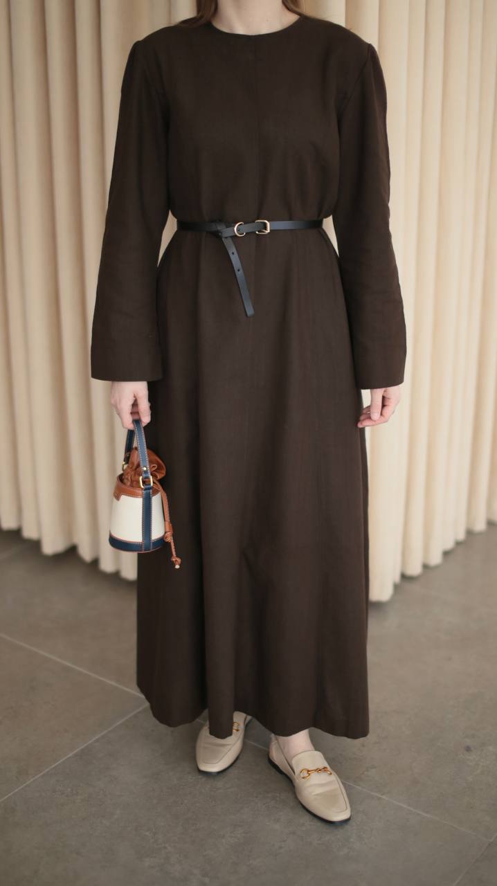 Vera Leinenkleid in Braun