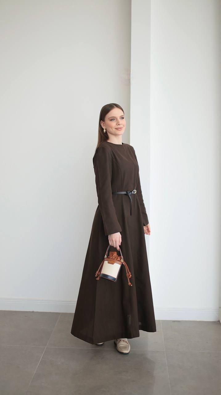 Vera Leinenkleid in Braun