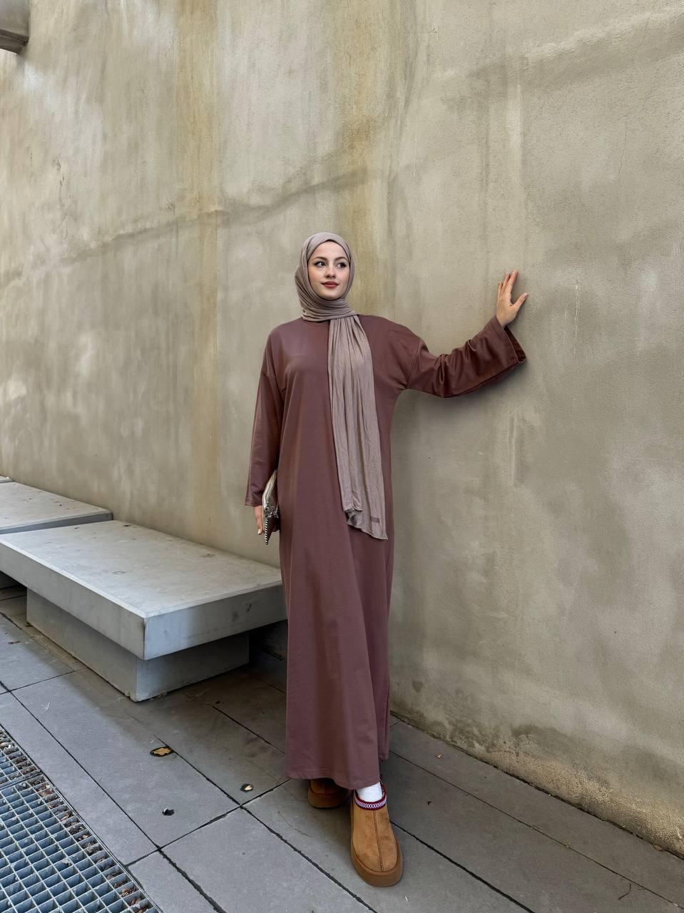Casual Kleid in Rosenholz