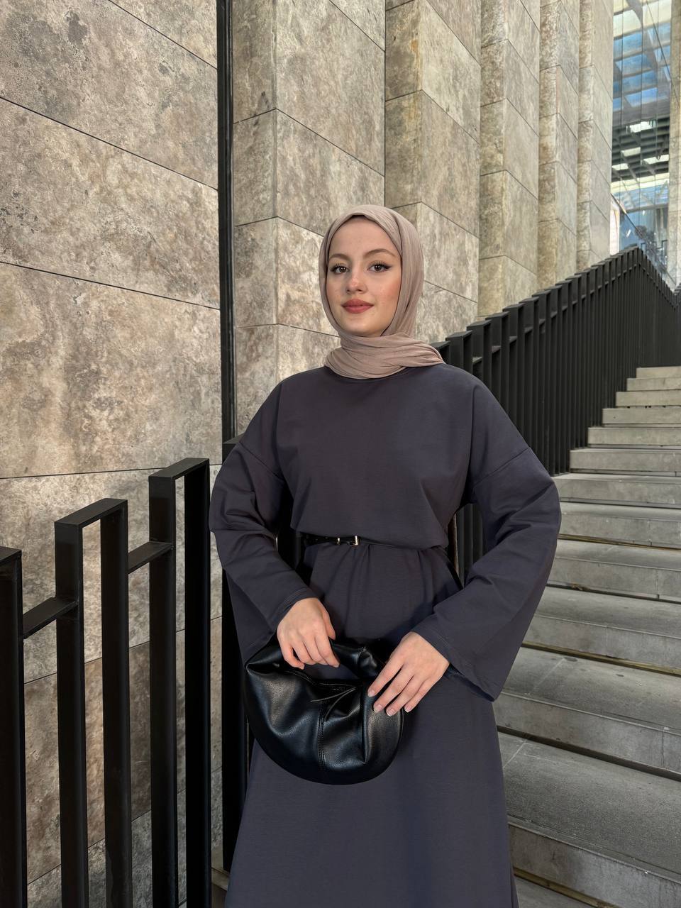 Casual Kleid in Anthrazit