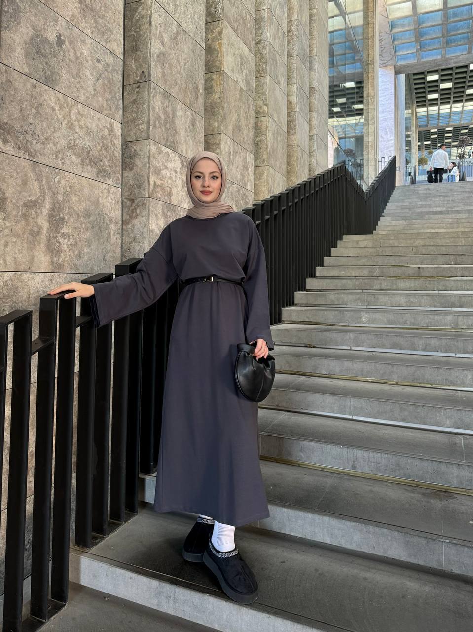 Casual Kleid in Anthrazit