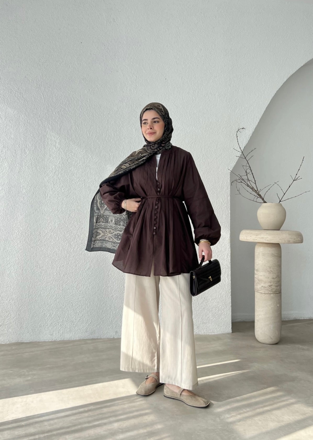 Narin Bluse in Braun