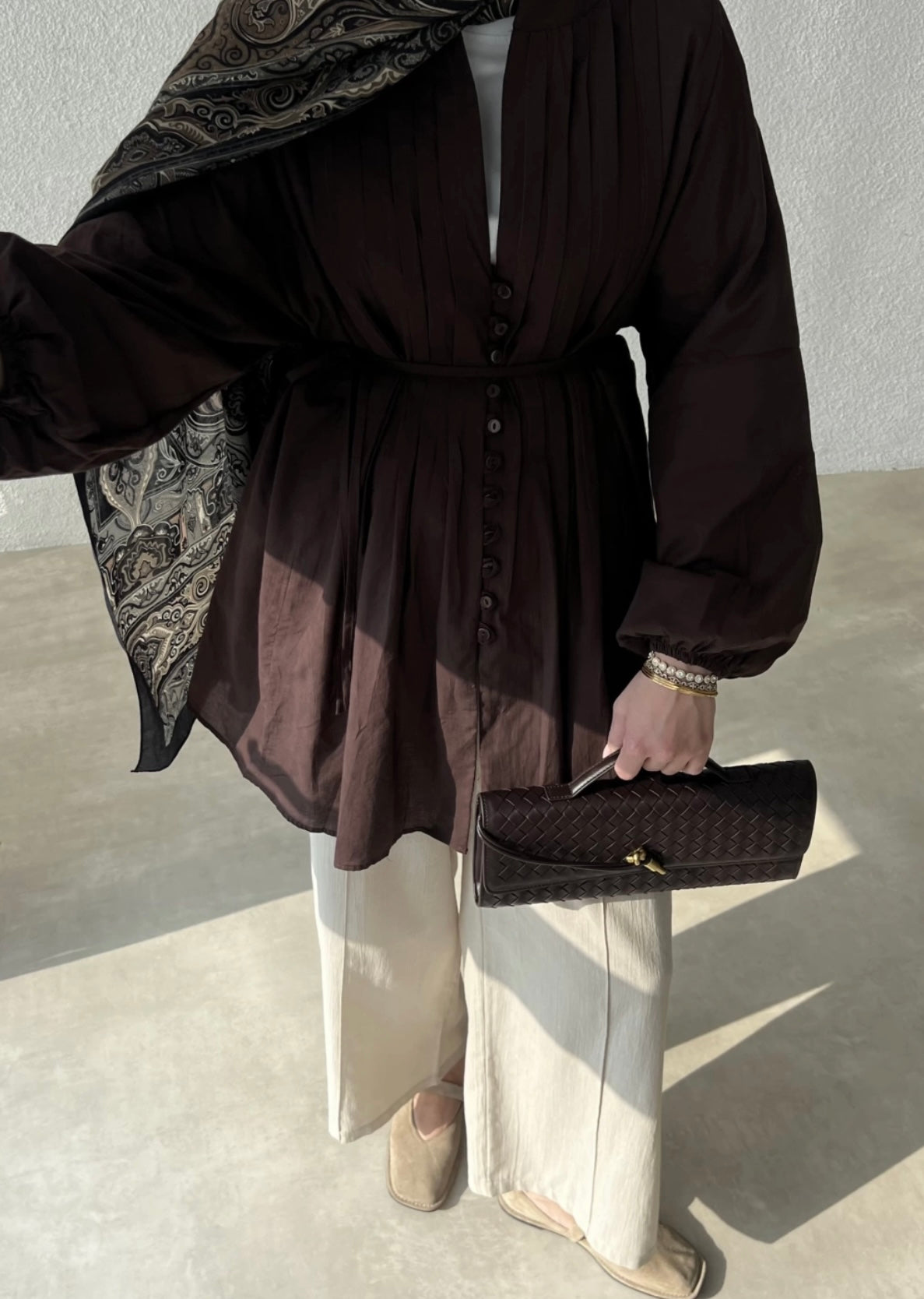 Narin Bluse in Braun