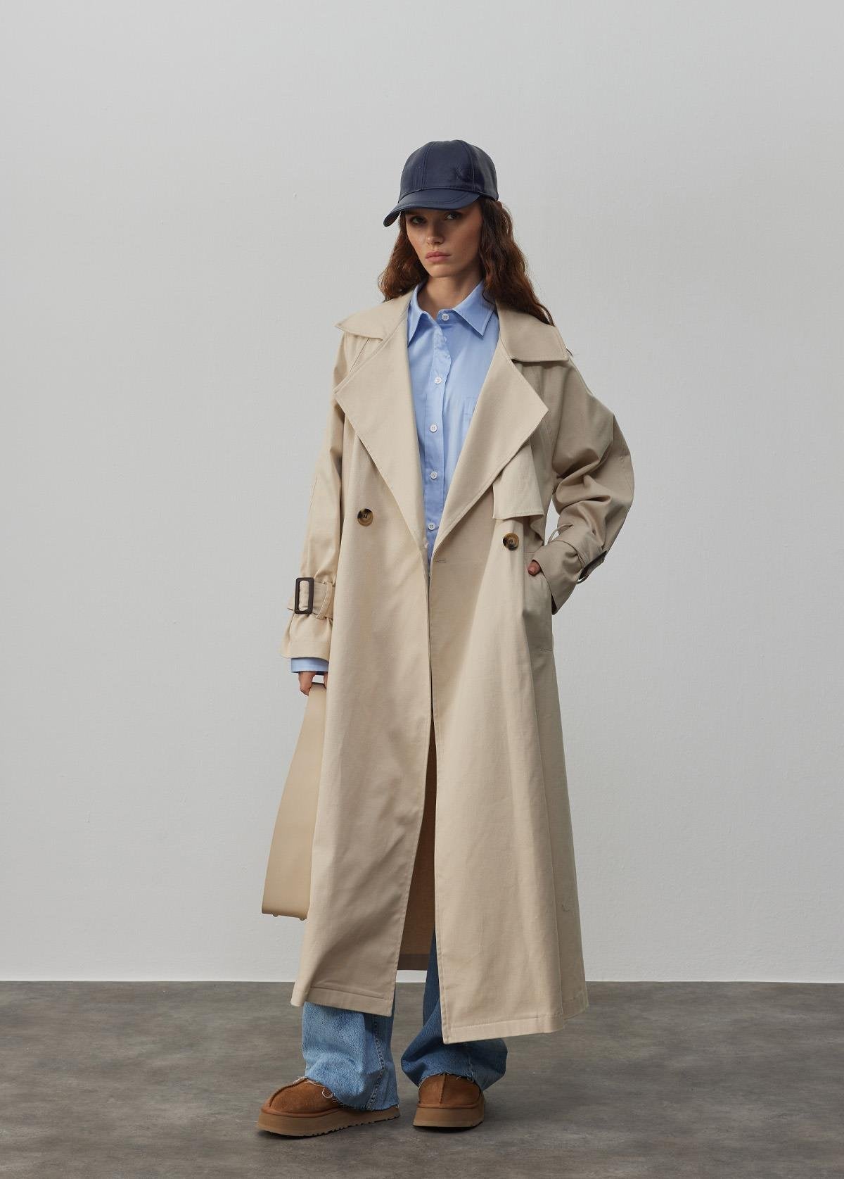 Oversize Stone Trenchcoat