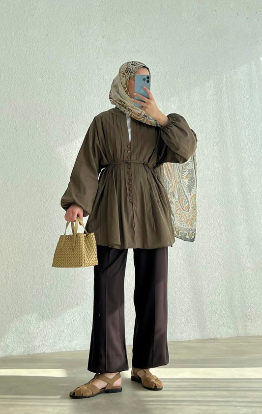 Narin Bluse in Khaki