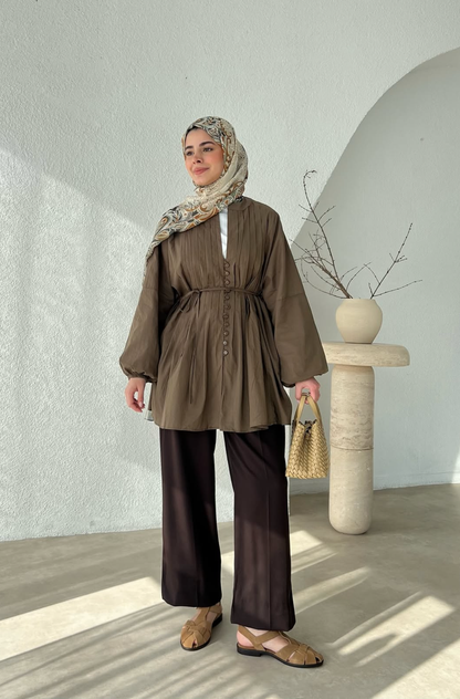 Narin Bluse in Khaki