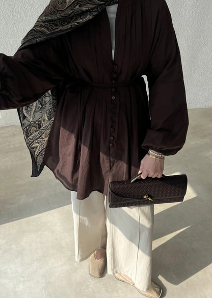 Narin Bluse in Braun