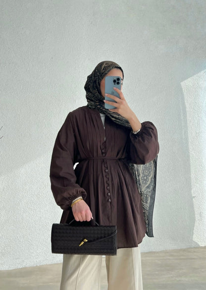 Narin Bluse in Braun
