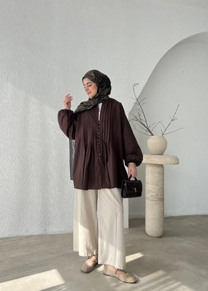 Narin Bluse in Braun